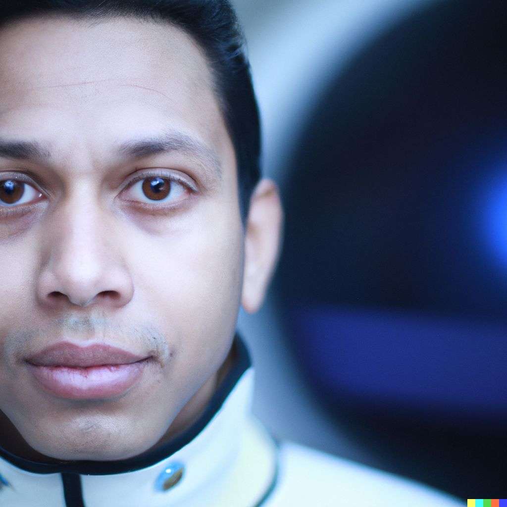 an astronaut, photograph, f1.4, very shallow depth of field
